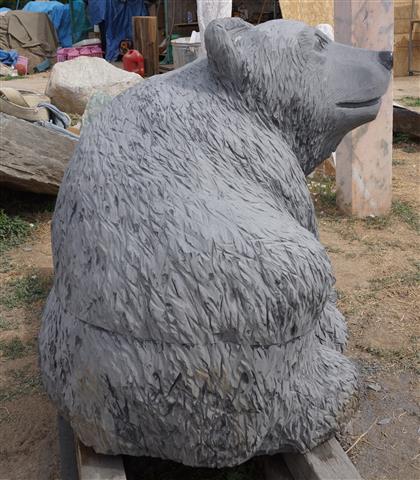 Stone Sitting Bear
